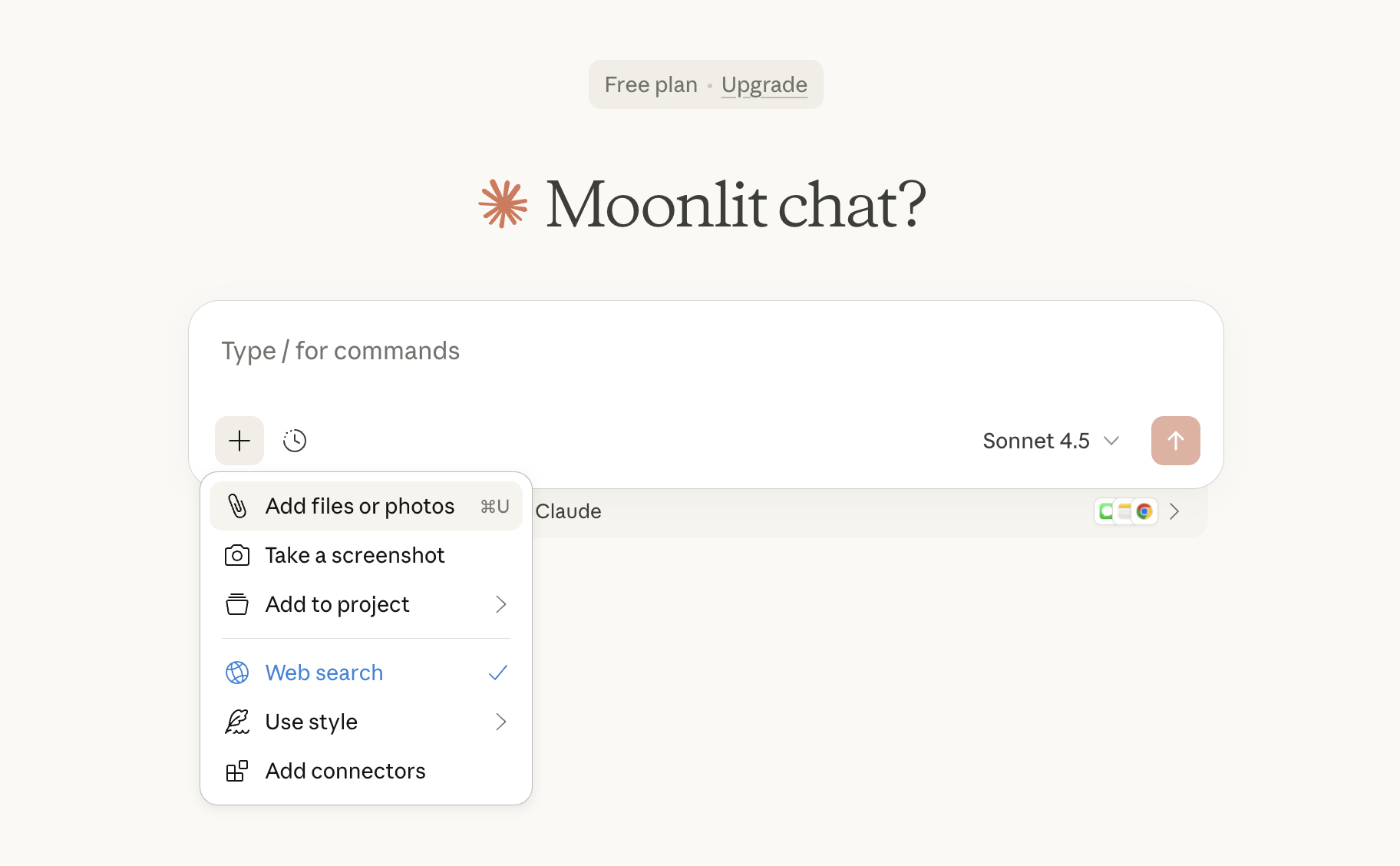 Attaching a file in Claude