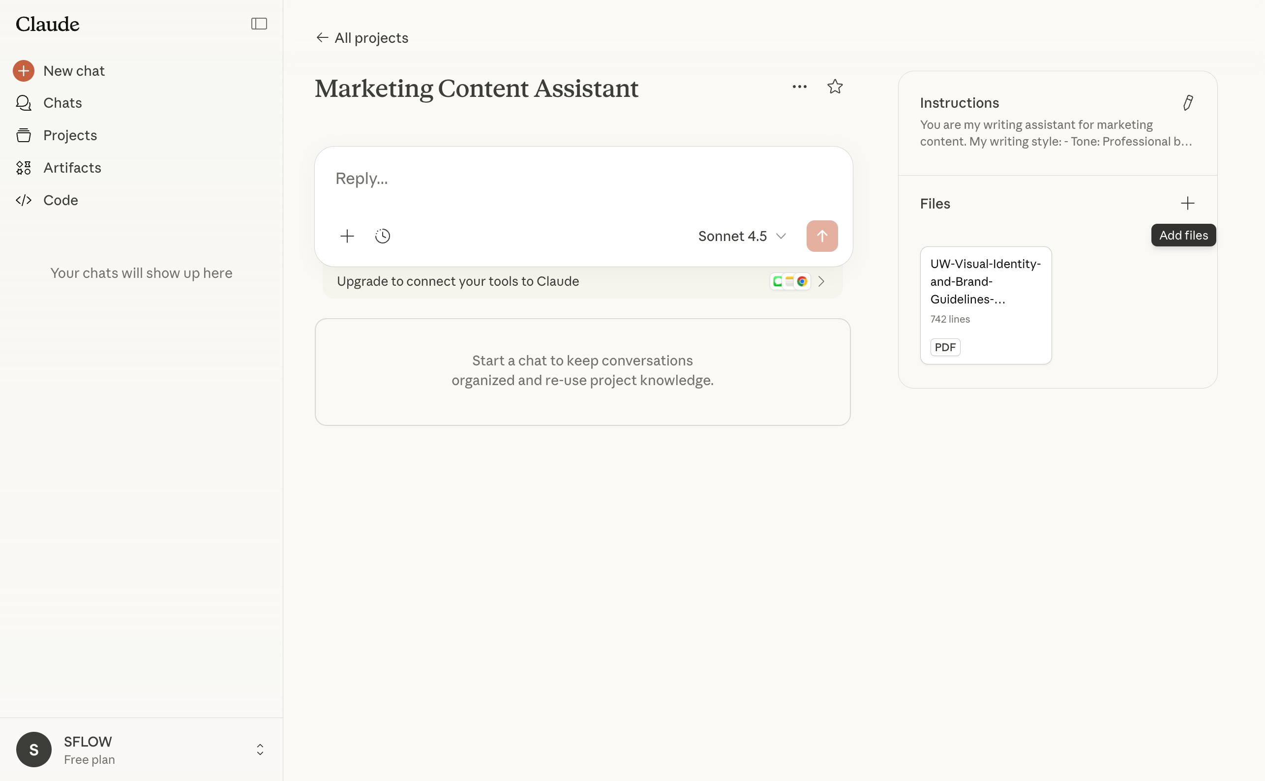 Files uploaded to Claude project